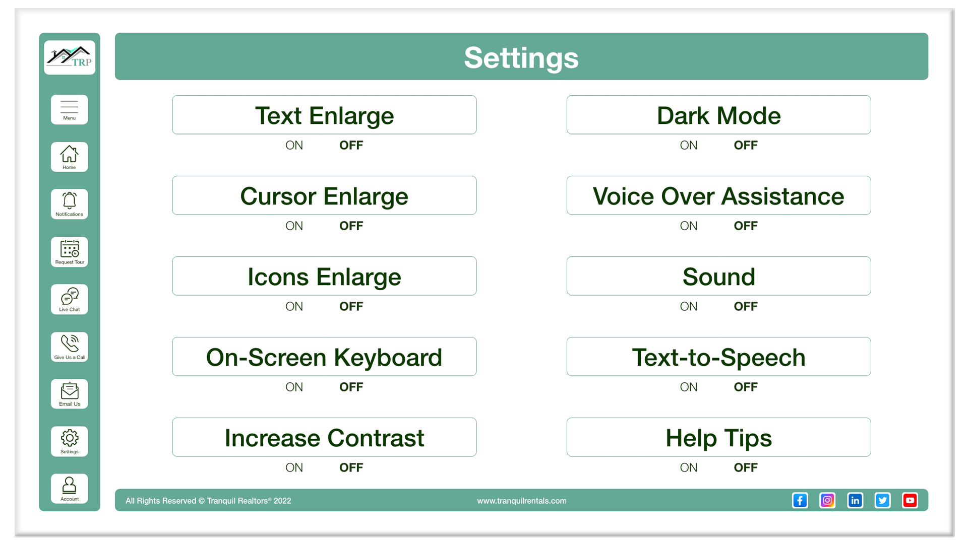 Accessibility Settings
